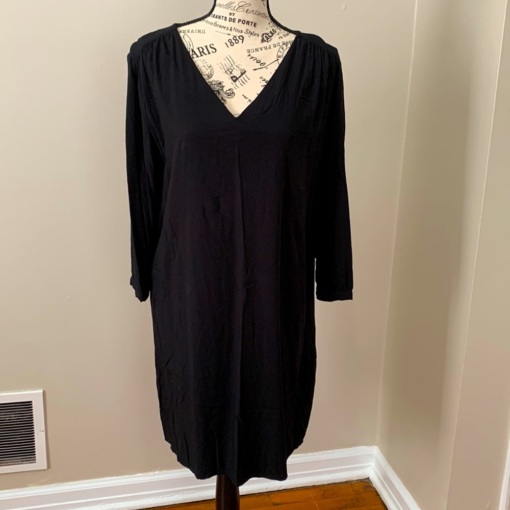 3/4 Sleeve Black Dress